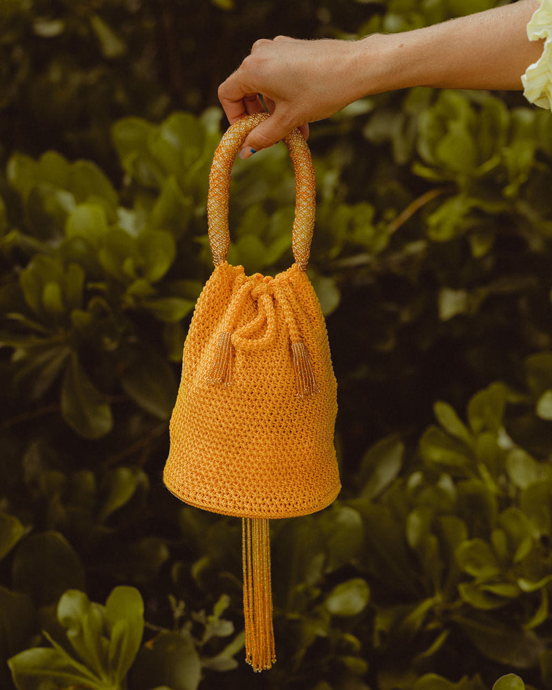 Yellow Mini Crochet Party Bag - JETLAGMODE