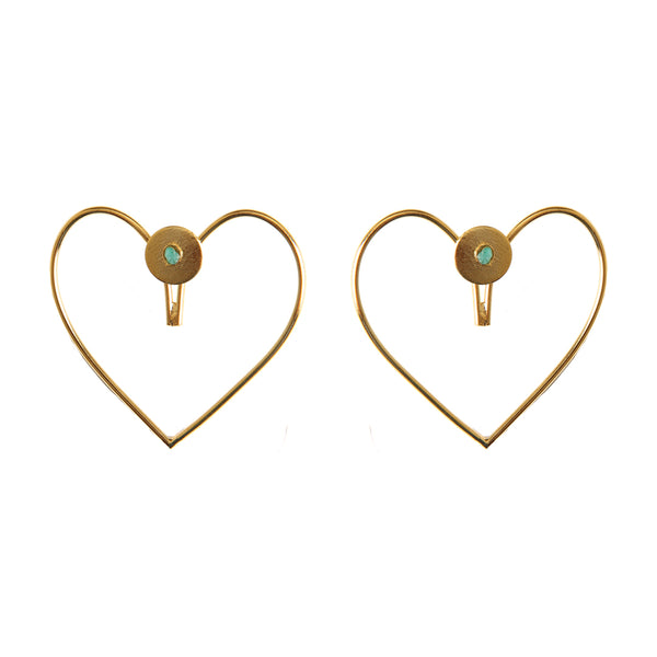 Simple Heart Earrings 2 In 1