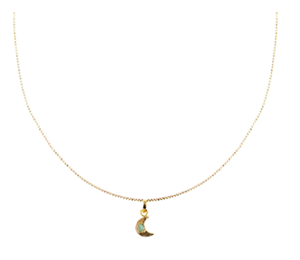 Andrea Moon Basic Collection Colombian Raw Emerald & 24k Gold Plated Chain