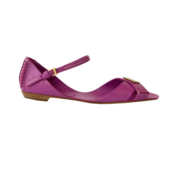 Tajali Leather Sandals - Purple Tajali Flats TARBAY   