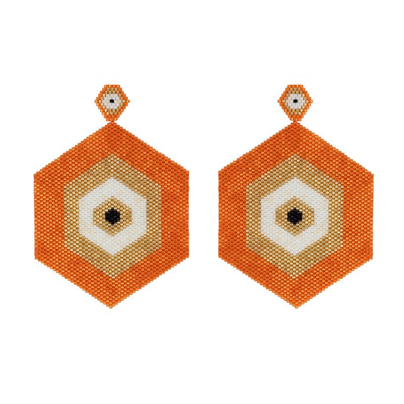 King Orange Earrings
