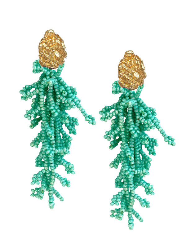 Aqua Coral Earrings